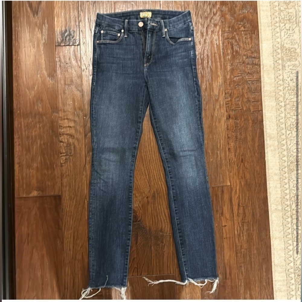 Mother the Looker Ankle Fray Girl Crush Women's Dark Blue Jeans size 24 EUC